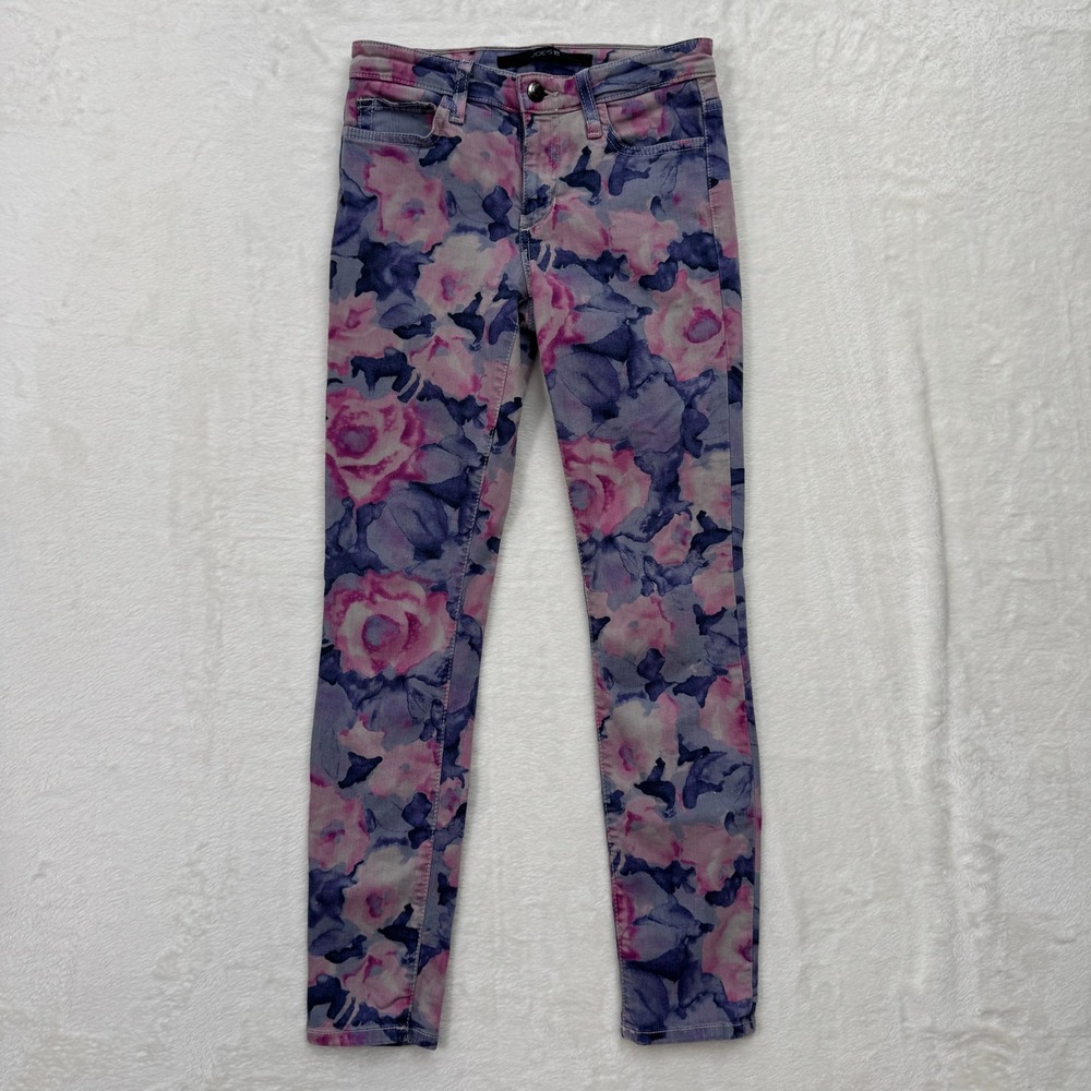 Joe's Jeans Skinny Pants Womens 25 Pink Floral‎ High Water Tainted Rose Crop